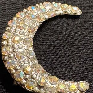 Vintage, Signed Crescent Moon Pin